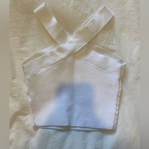 Babaton sculpt knit criss cross cropped tank